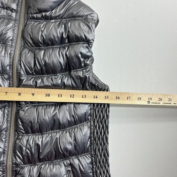 Calvin Klein‎ Metallic Silver Duck Down Puffer Vest Full Zip Quilt Women Small - Picture 8 of 12